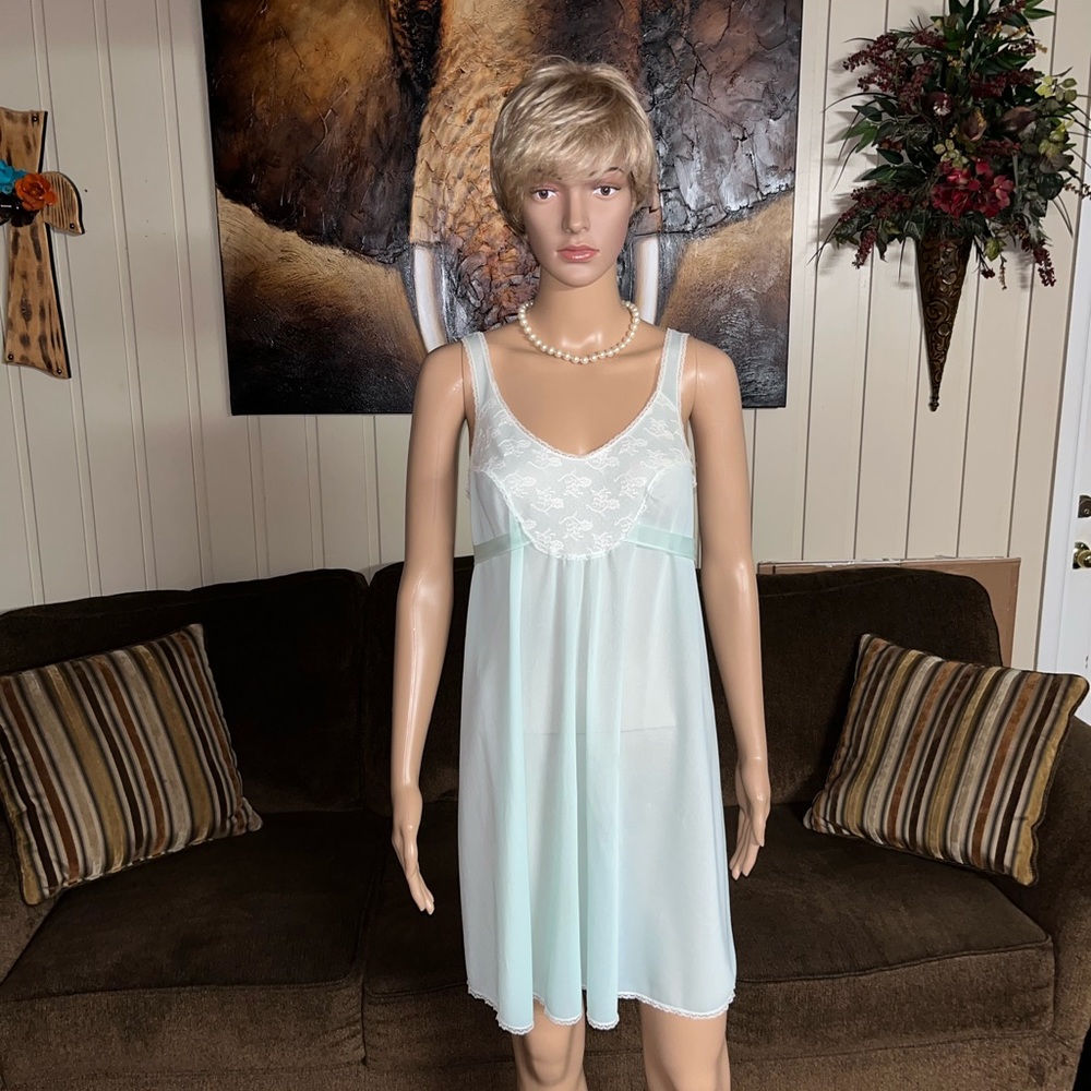 Vassarette Hollywood by Munsingwear ~ Small ~ Blue ~ Sexy Babydoll Lingerie - Picture 5 of 15
